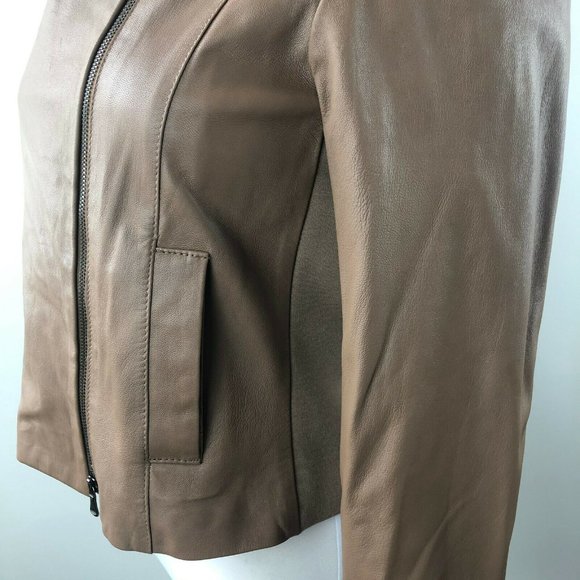 Anthropologie Dolan Moto Leather Jacket Brown - Picture 5 of 10